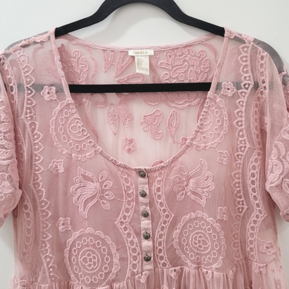 Forever 21 Pink Lace Baby Doll Dress - Picture 7 of 7